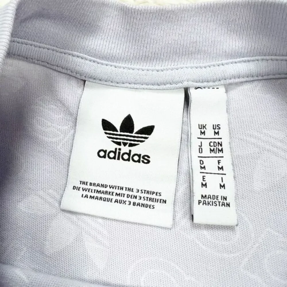 Adidas Originals Monogram All Over Print‎ Tee T-Shirt Lavender Purple Small